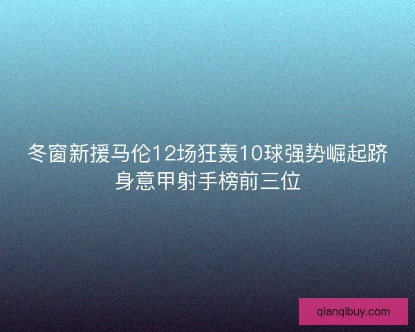 冬窗新援马伦12场狂轰10球强势崛起跻身意甲射手榜前三位